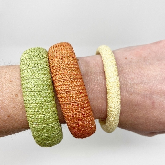 VINTAGE | Jute Wrapped bracelets set of 3 - Picture 1 of 6